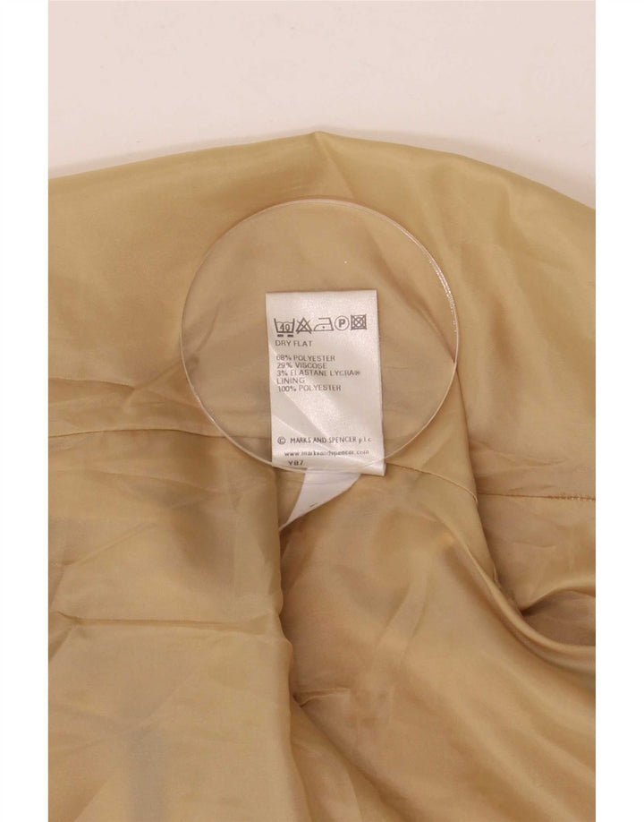 Marks & Spencer Damenmantel UK 8 Small Beige Check Polyester