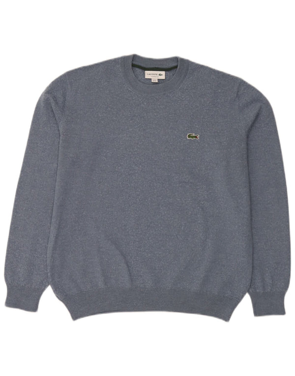 Lacoste Herren-Pullover mit klassischer Passform und Rundhalsausschnitt, Größe 6 XL, blaue Wolle