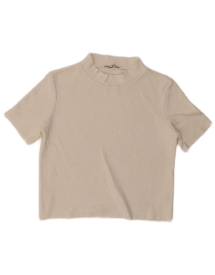 Zara Damen Trafaluc Crop Top UK 10 Small Off White