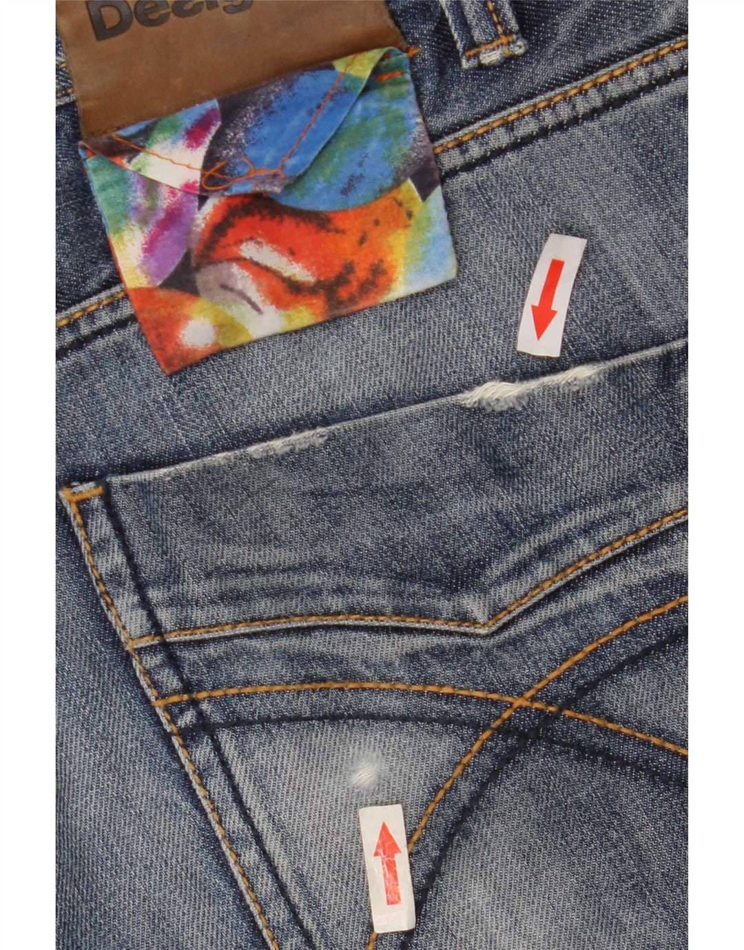 Desigual Herren Straight Jeans W30 L33 Blaue Baumwolle
