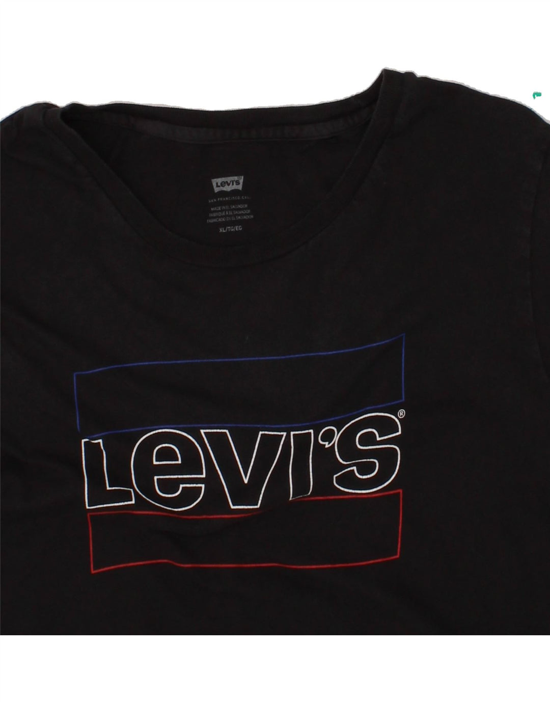 LEVI'S Womens Graphic T-Shirt Top UK 18 XL Black Vintage Levi's and Second-Hand Levi's from Messina Hembry 