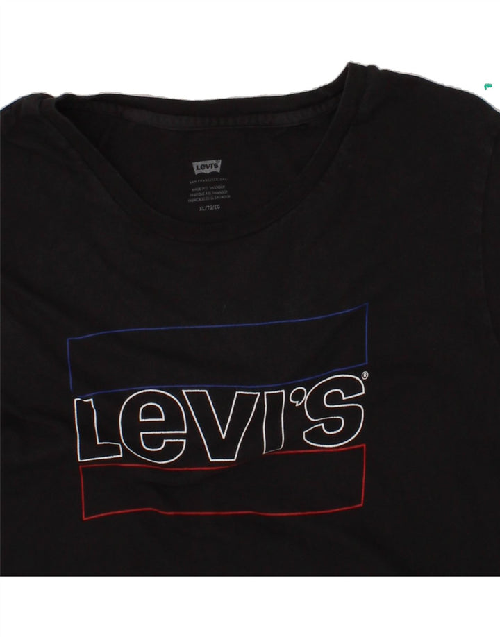 LEVI'S Womens Graphic T-Shirt Top UK 18 XL Black Vintage Levi's and Second-Hand Levi's from Messina Hembry 