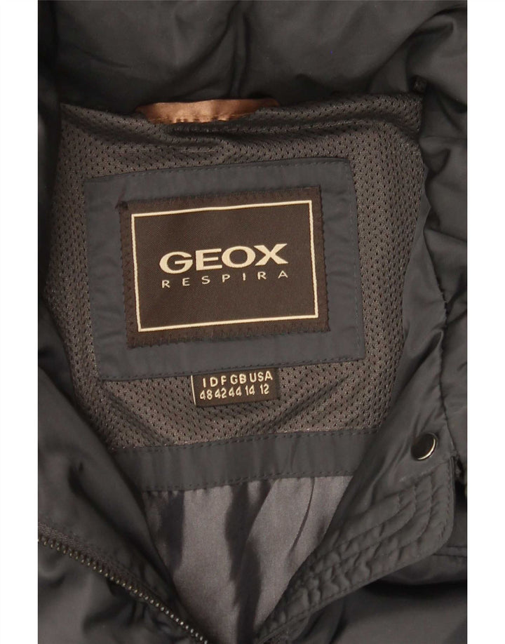 Geox Damen Respira Hooded Wattierte Jacke UK 14 Large Grau