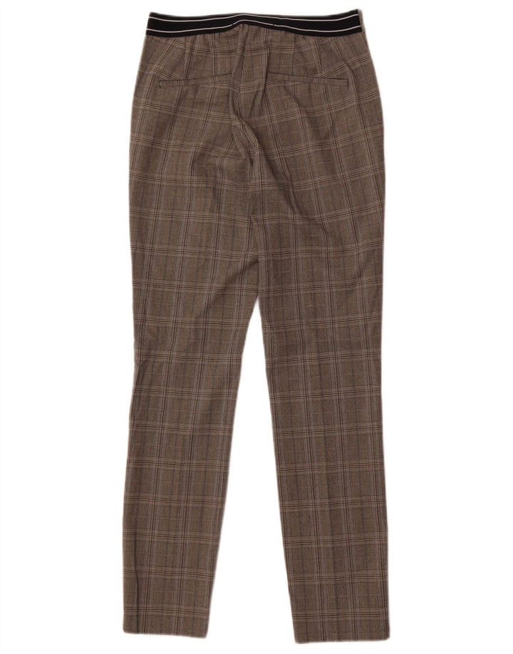 Zara Damen Slim Anzughose XS W24 L27 Grau kariertes Polyester