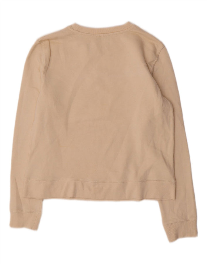 Zara Damen Grafik-Sweatshirt-Pullover UK 14 Mittelweiße Baumwolle