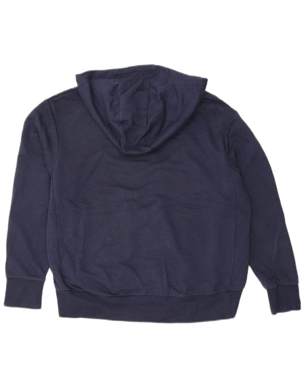 Nike Damen Dri Fit Graphic Zip Hoodie Pullover UK 14 Medium Navy Blue