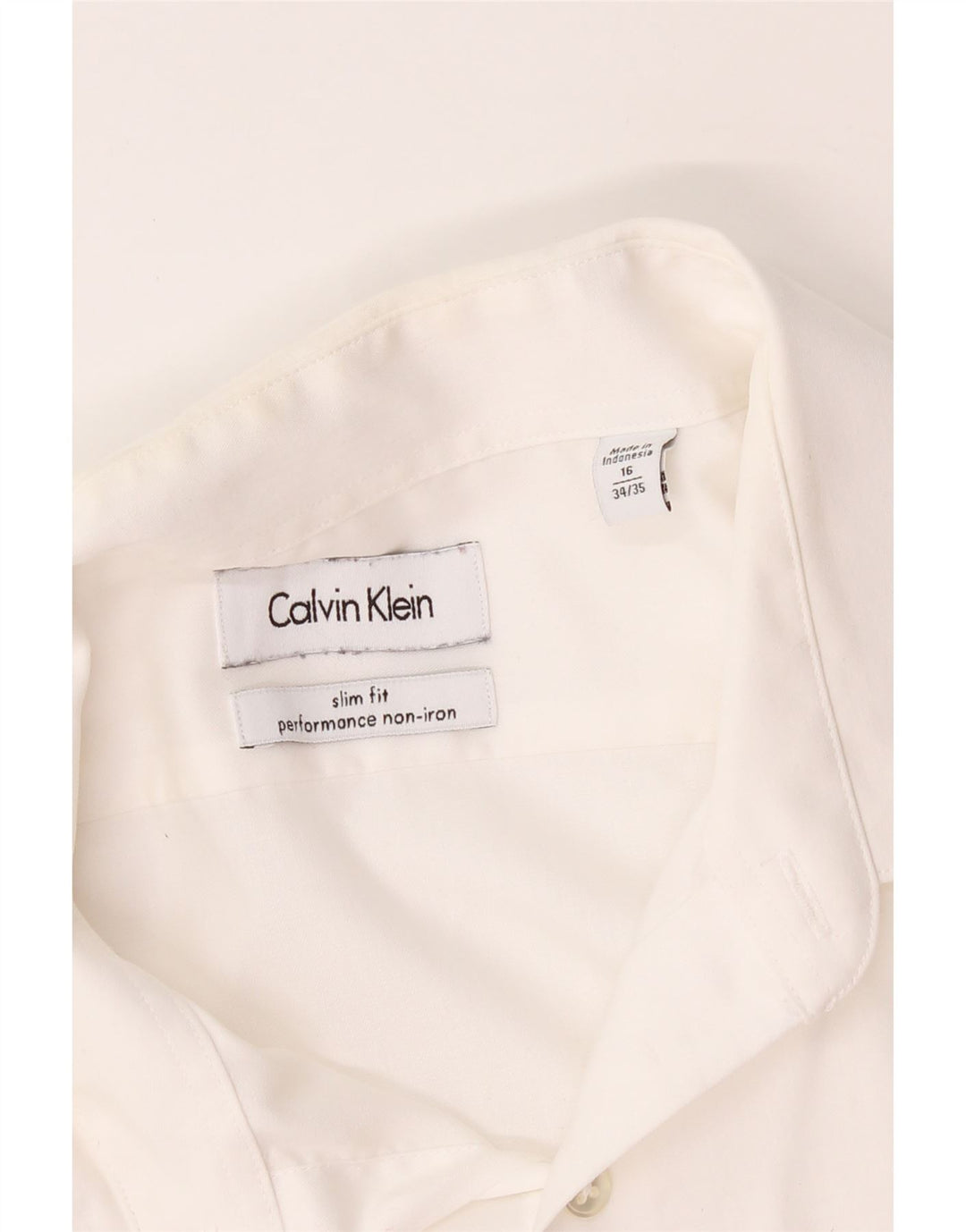 CALVIN KLEIN Mens Slim Fit Shirt Size 16 Large White Vintage Calvin Klein and Second-Hand Calvin Klein from Messina Hembry 