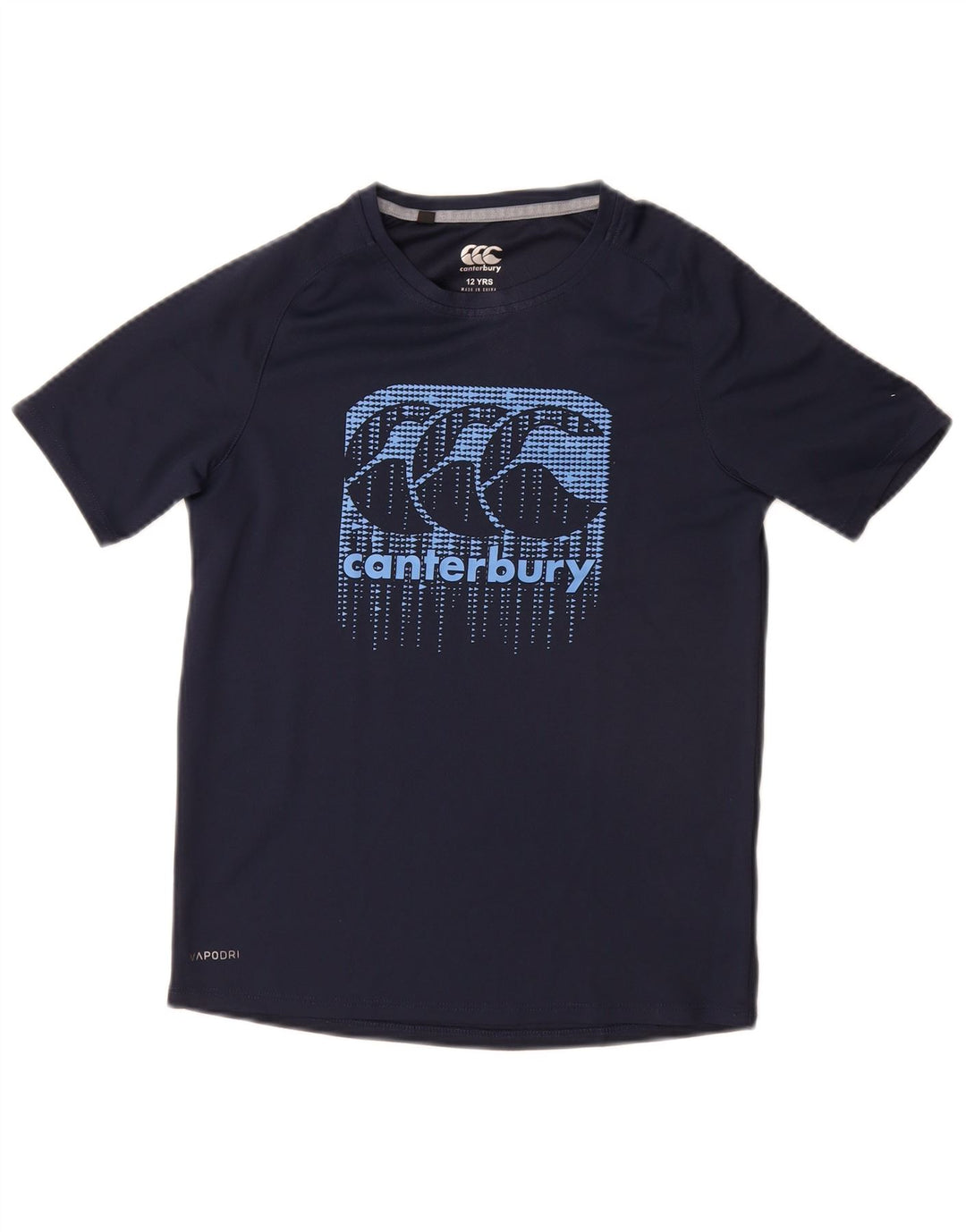CANTERBURY Grafik-T-Shirt-Oberteil für Jungen, 11–12 Jahre, marineblaues Polyester