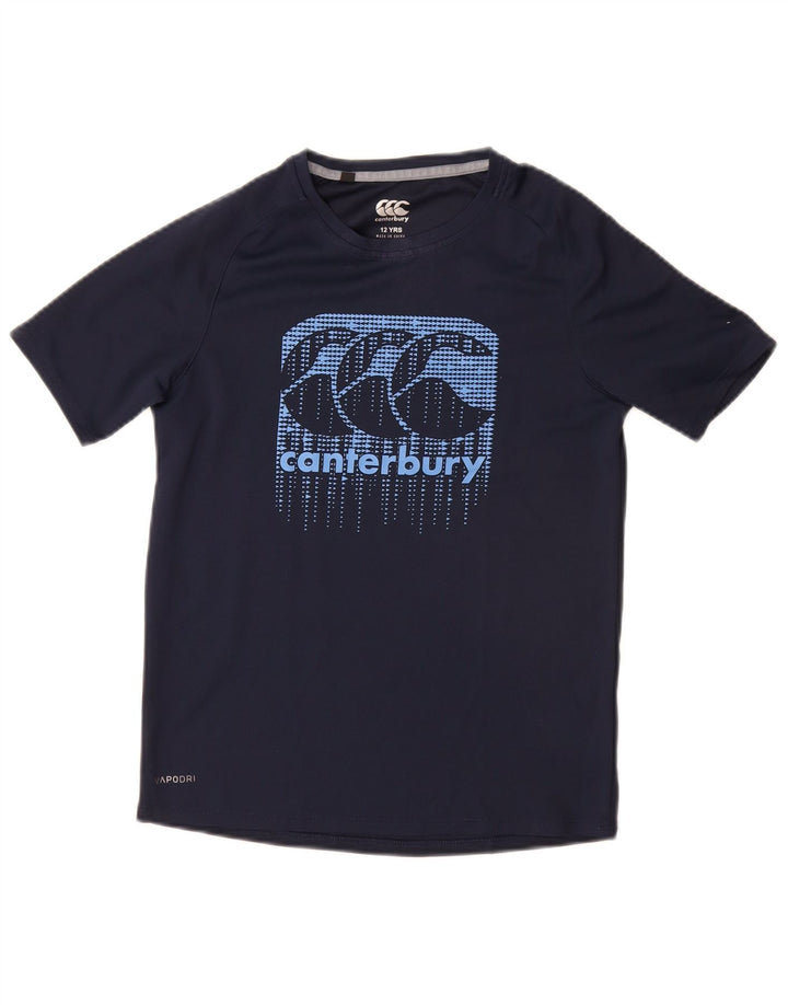 CANTERBURY Grafik-T-Shirt-Oberteil für Jungen, 11–12 Jahre, marineblaues Polyester