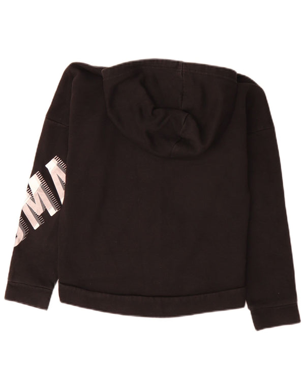 Puma Girls Graphic Zip Hoodie Sweater 11–12 Jahre, schwarze Baumwolle