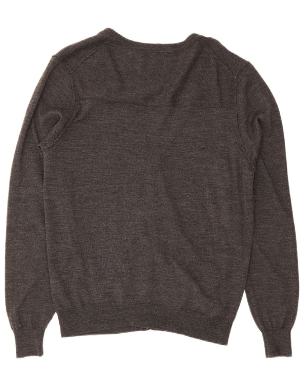 Z ZEGNA Damen-Cardigan-Pullover US 6 Mittelgraue Wolle