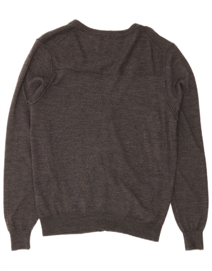 Z ZEGNA Damen-Cardigan-Pullover US 6 Mittelgraue Wolle