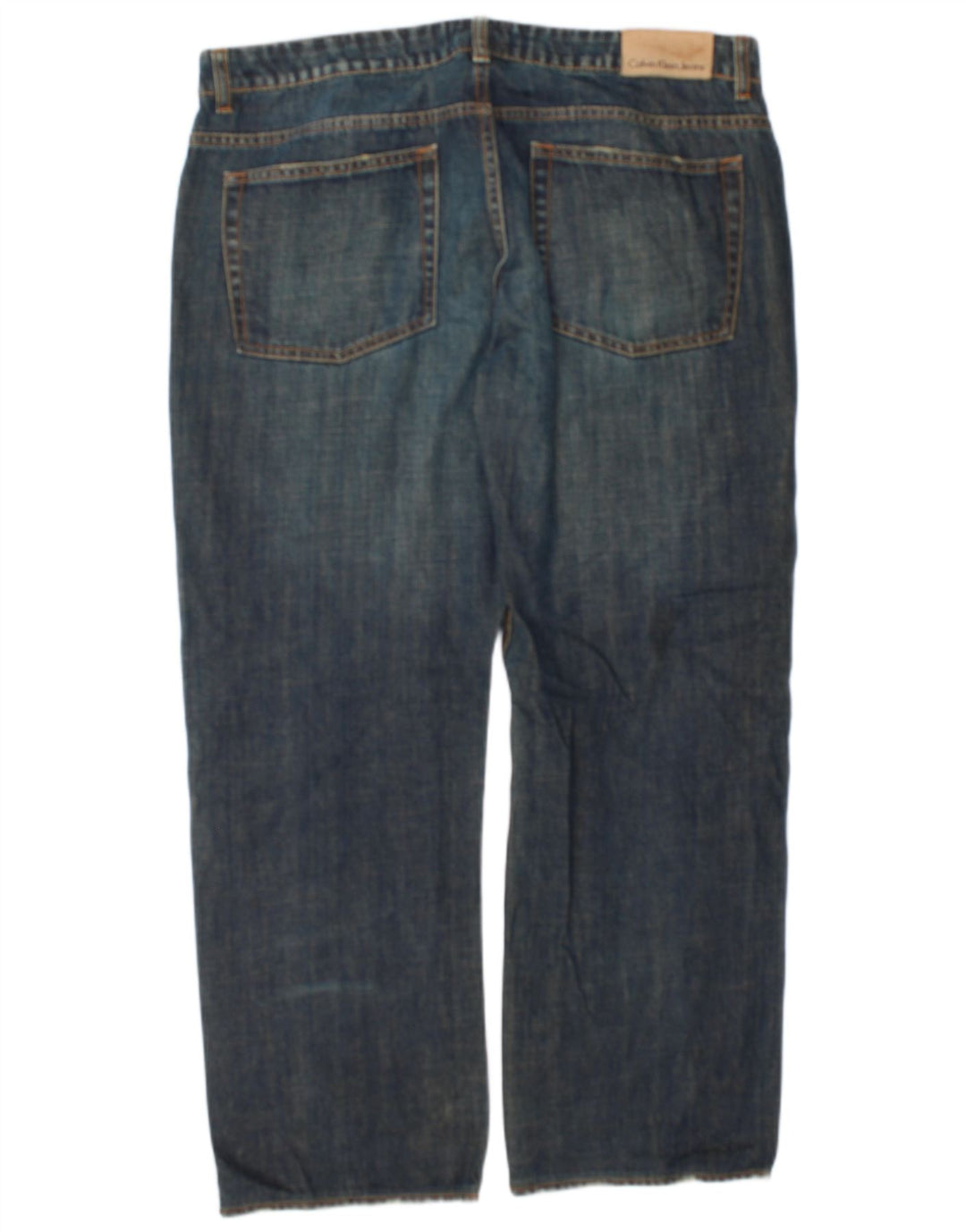 Calvin Klein Herren Straight Jeans W36 L28 Blaue Baumwolle