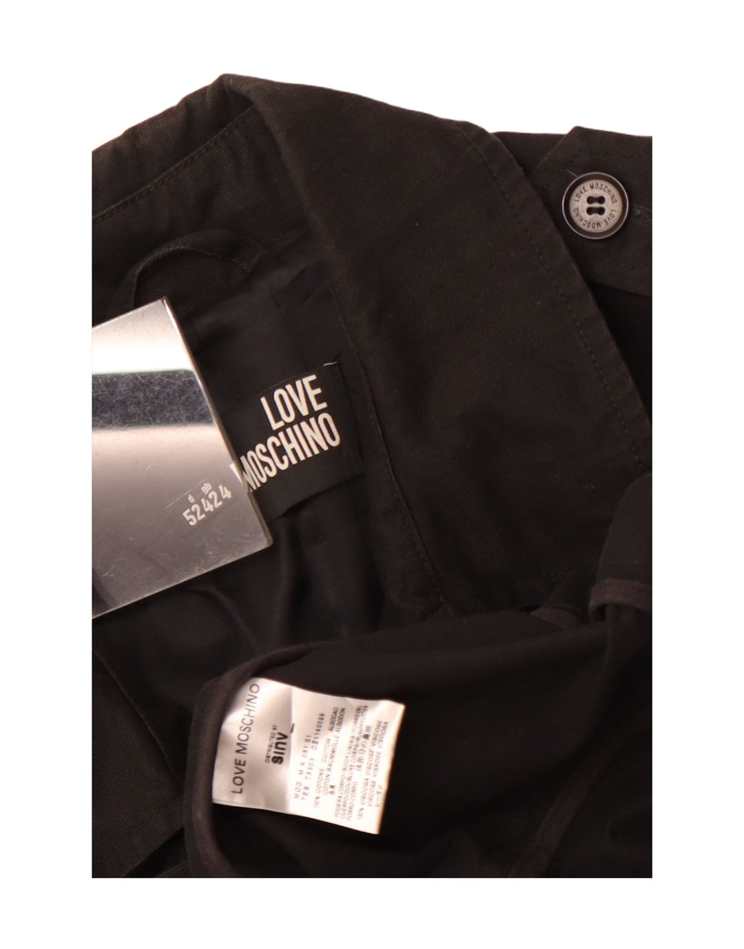 Moschino Herren Pea Coat UK 42 XL Schwarz Baumwolle