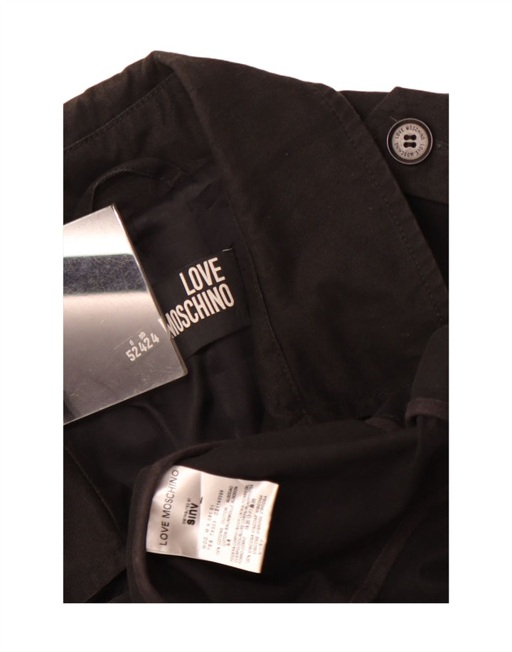 Moschino Herren Pea Coat UK 42 XL Schwarz Baumwolle