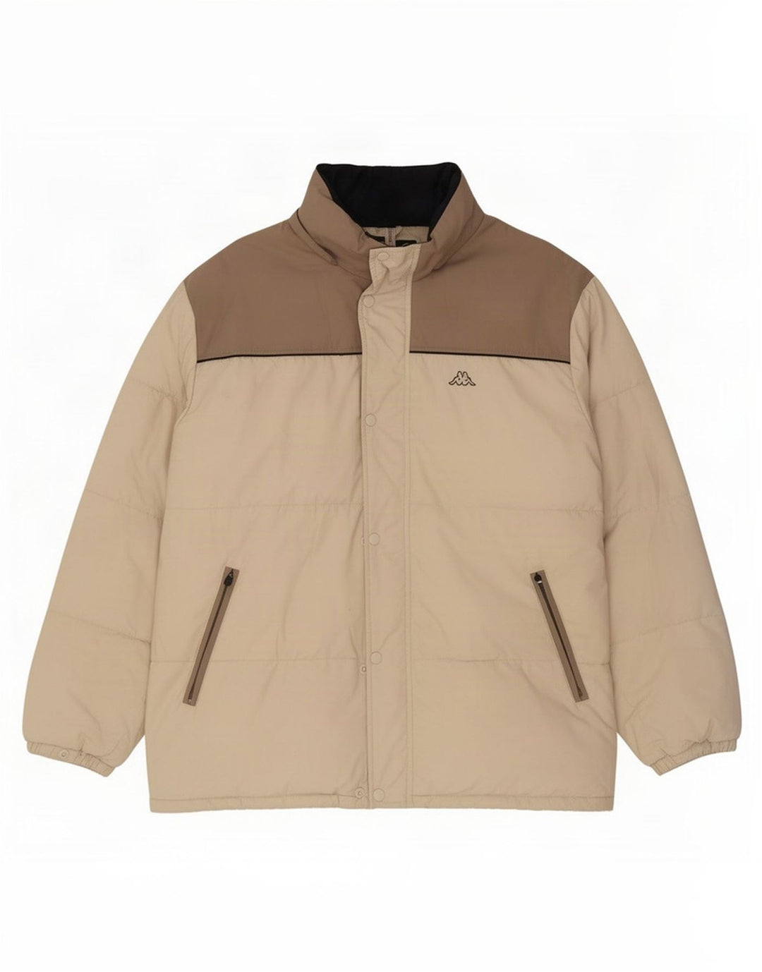 Kappa Herren Wattierte Jacke UK 44 2XL Beige Colourblock Polyamid
