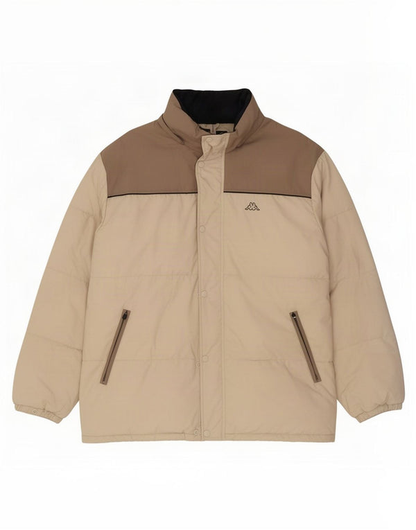 Kappa Herren Wattierte Jacke UK 44 2XL Beige Colourblock Polyamid
