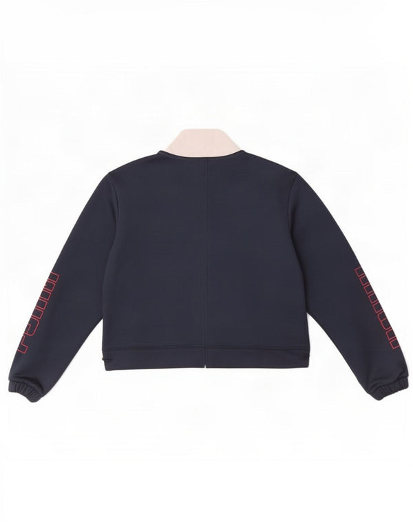 Puma Womens Crop Graphic Sweatshirt Pullover UK 6 XS Marineblau Farbblock