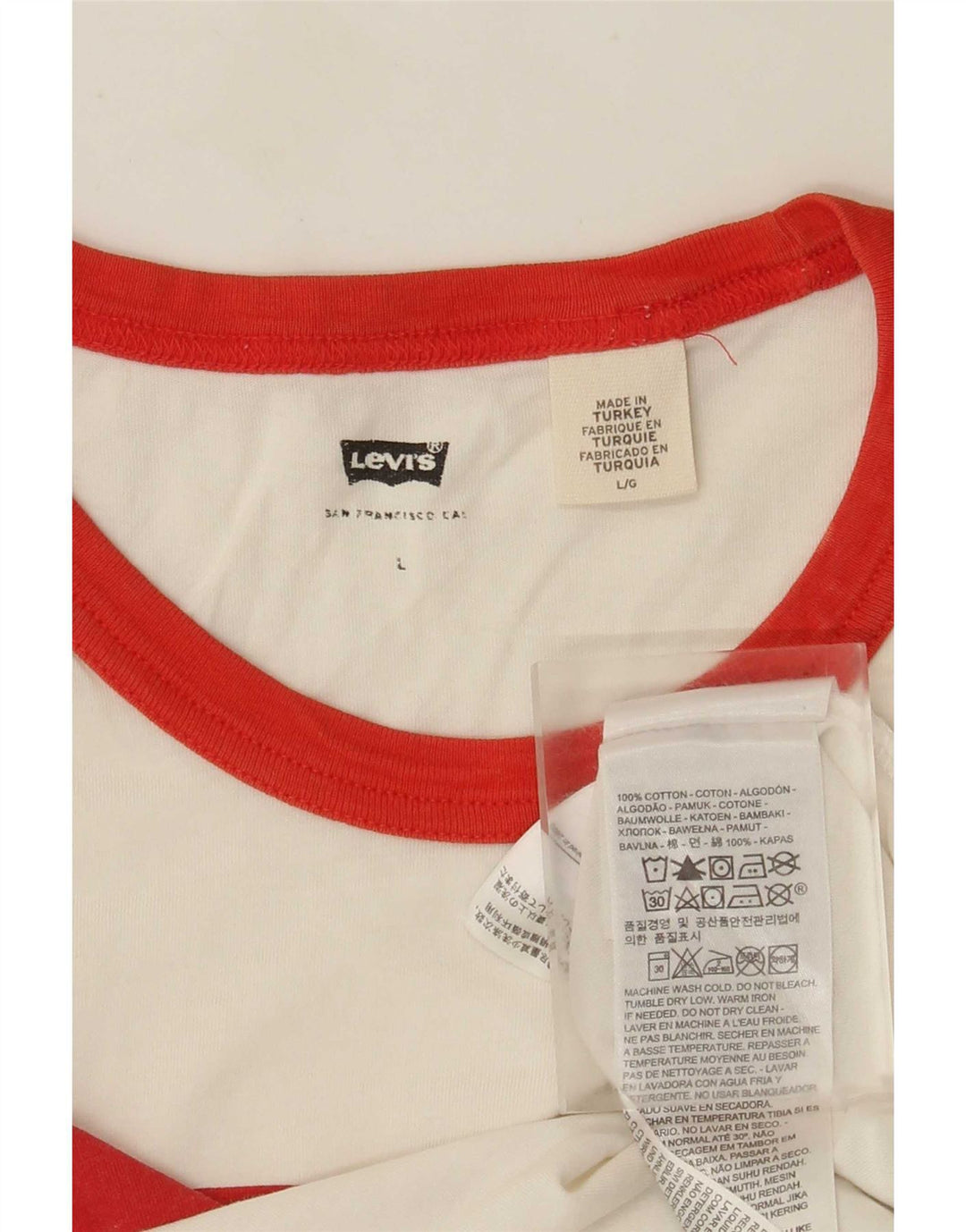 Levi's Herren-T-Shirt mit Grafik, Größe L, aus weißer Baumwolle
