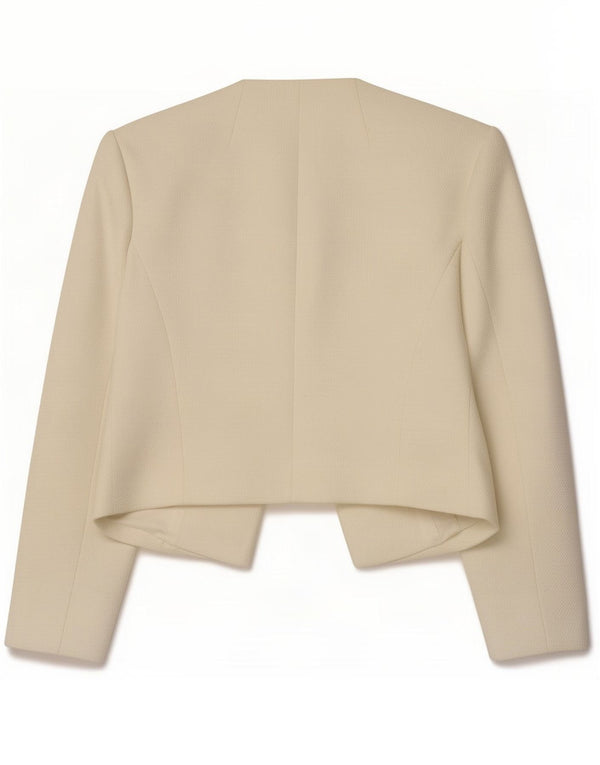 Hobbs Womens 3/4 Sleeve Open Bolero Jacket UK 8 Small White Polyester