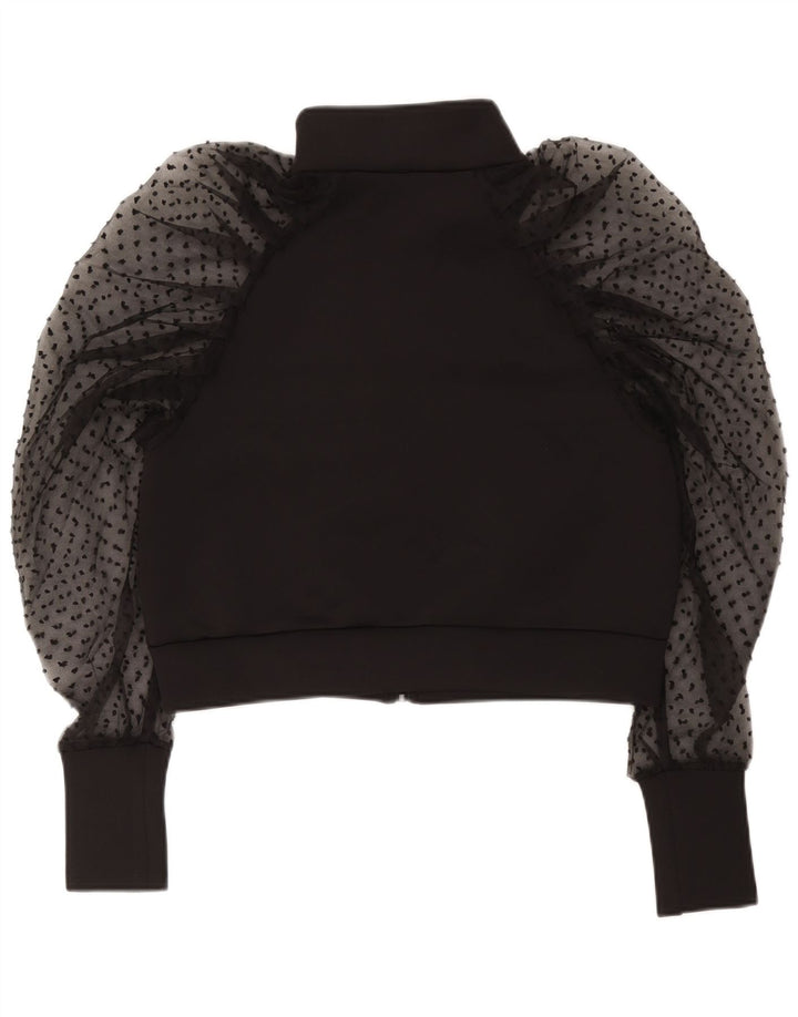 Zara Damen Crop Cardigan Top UK 10 Small Schwarz Polyester