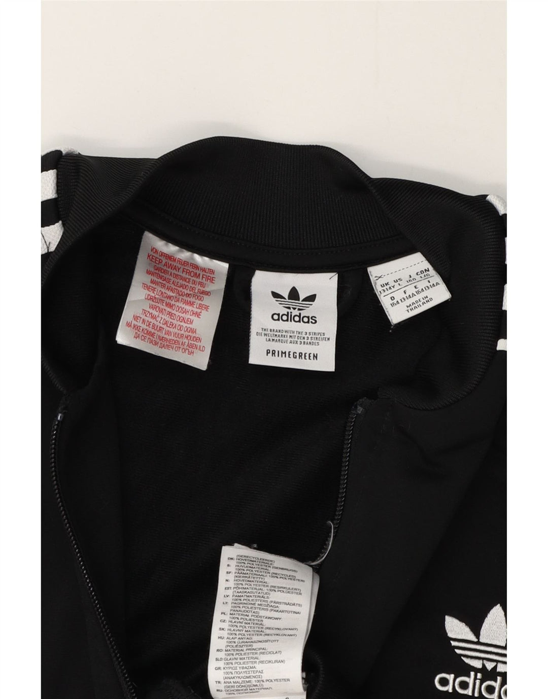 Adidas Jungen Trainingsanzug Top Jacke 13-14 Jahre Schwarz Polyester