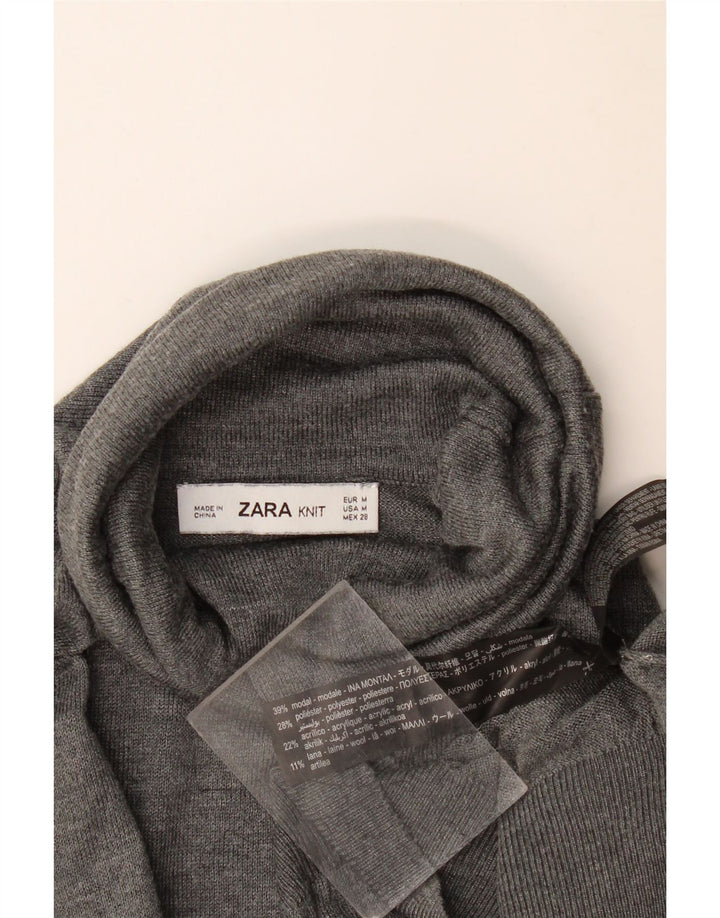 Zara Damen-Pullover mit Rollkragen, Gr. 14, Mittelgrau, Modal