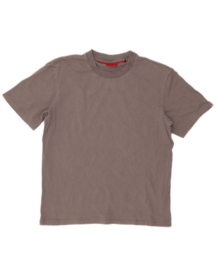 Hugo Boss Herren T-Shirt Top Large Grau Baumwolle