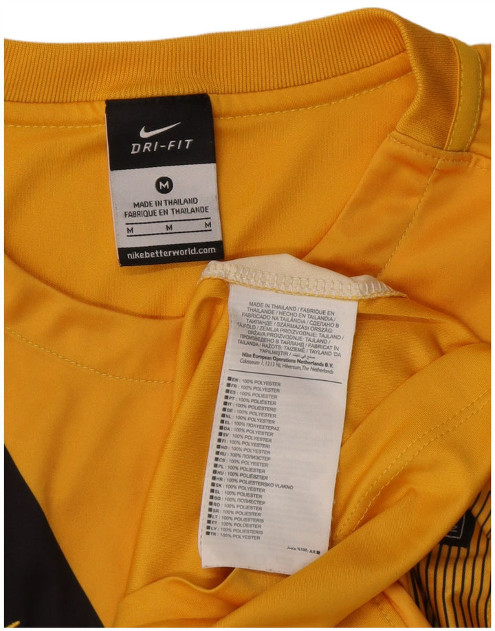 Nike Herren Dri Fit Grafik-T-Shirt-Oberteil Mittelgelbes Farbblock-Polyester