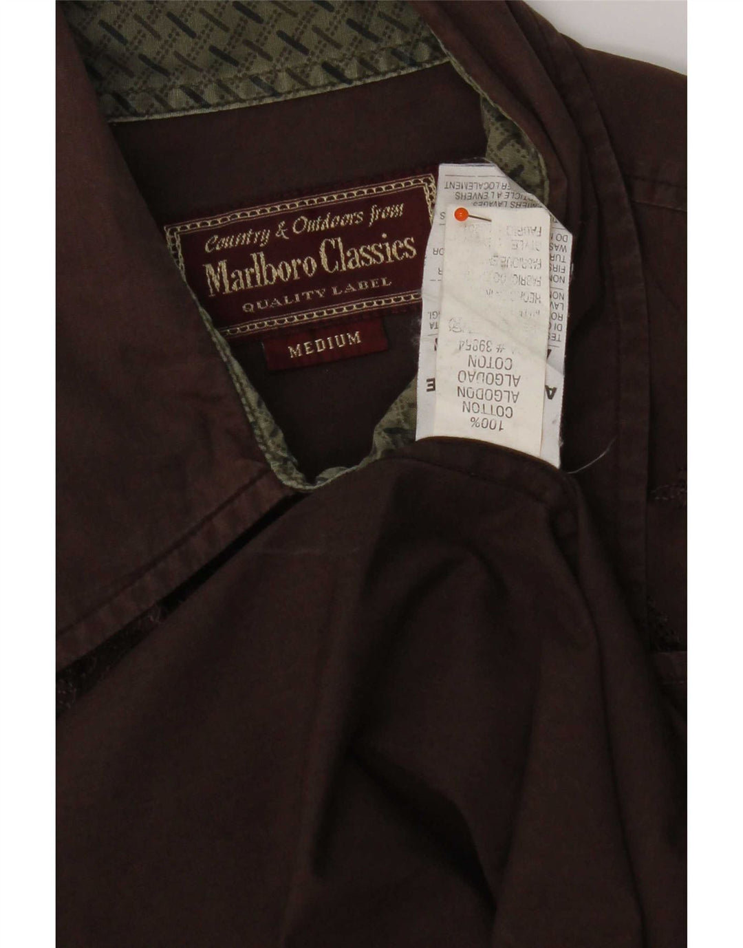 Marlboro Classics Herrenhemd aus mittelbrauner Paisley-Baumwolle