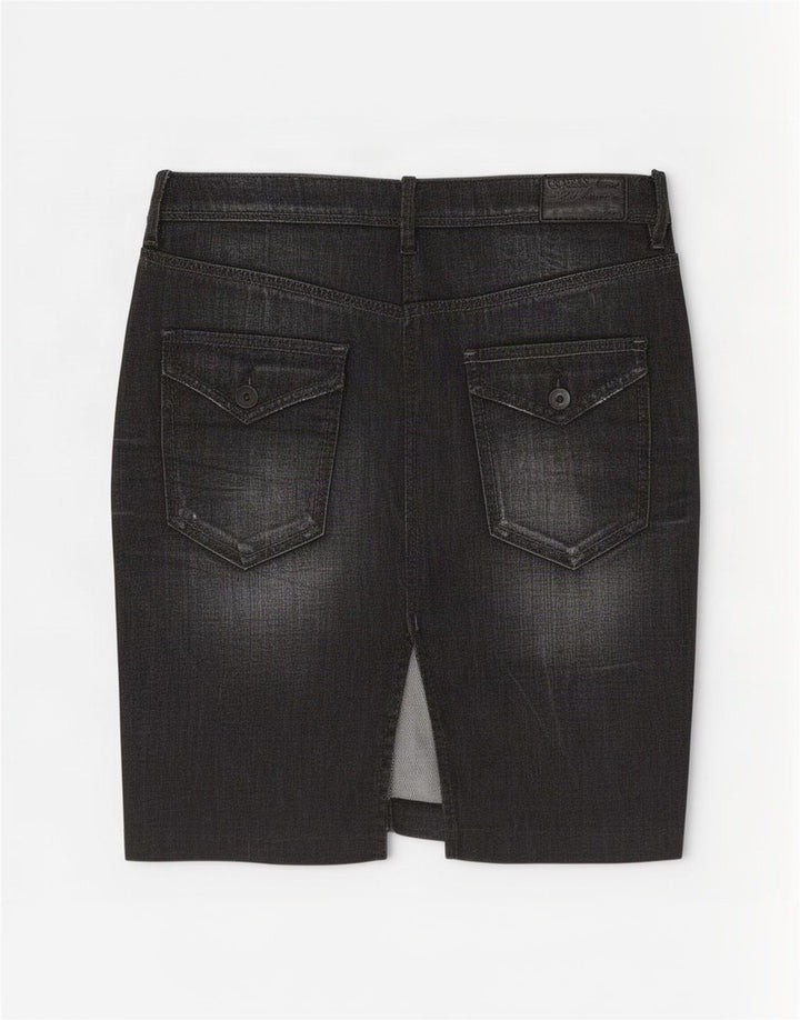 Guess Damen Jeansrock W27 Small Schwarz Baumwolle