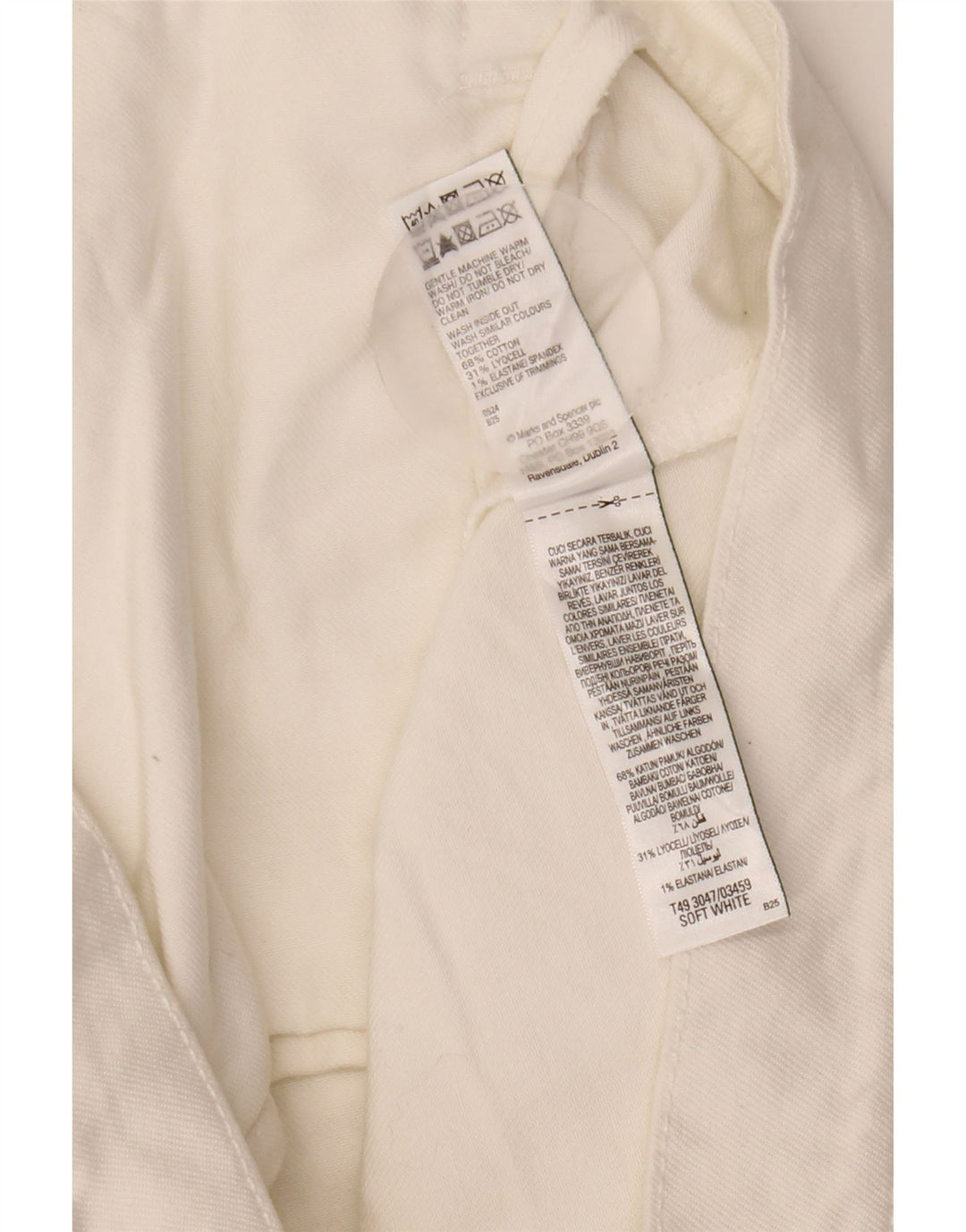 Marks & Spencer Damen Crop Denim Jacke UK 12 Mittelweiße Baumwolle