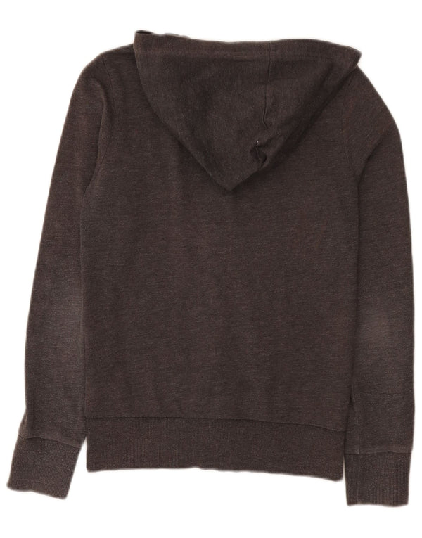 Hurley Womens Graphic Zip Hoodie Pullover UK 6 XS Graue Baumwolle