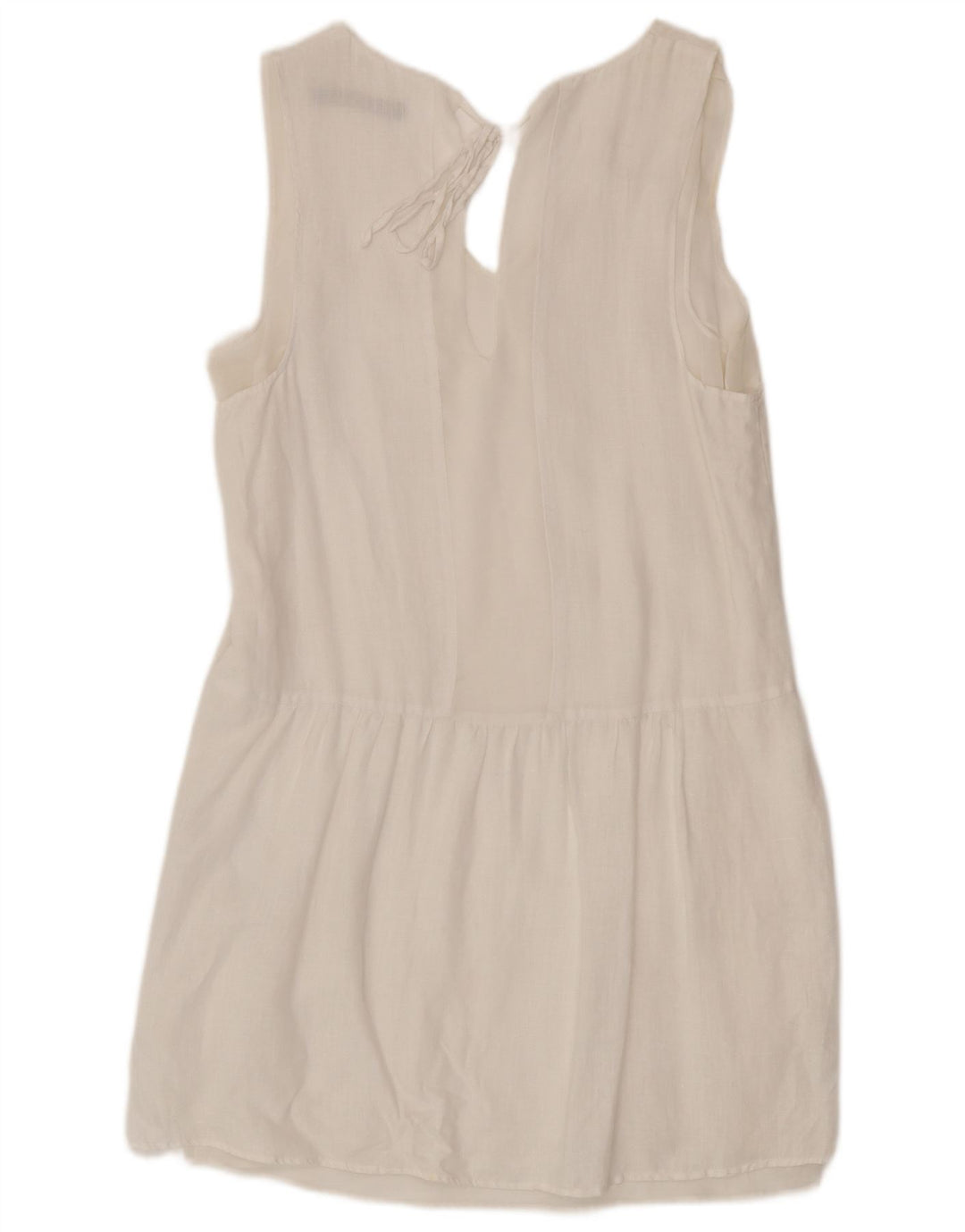 Ärmelloses Etuikleid für Damen von Zara, Gr. 10, Größe S, Weiß, Leinen