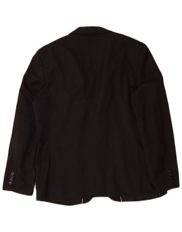 Marks & Spencer Herren Autograph 2-Knopf-Blazerjacke, UK 44, XL, schwarze Wolle