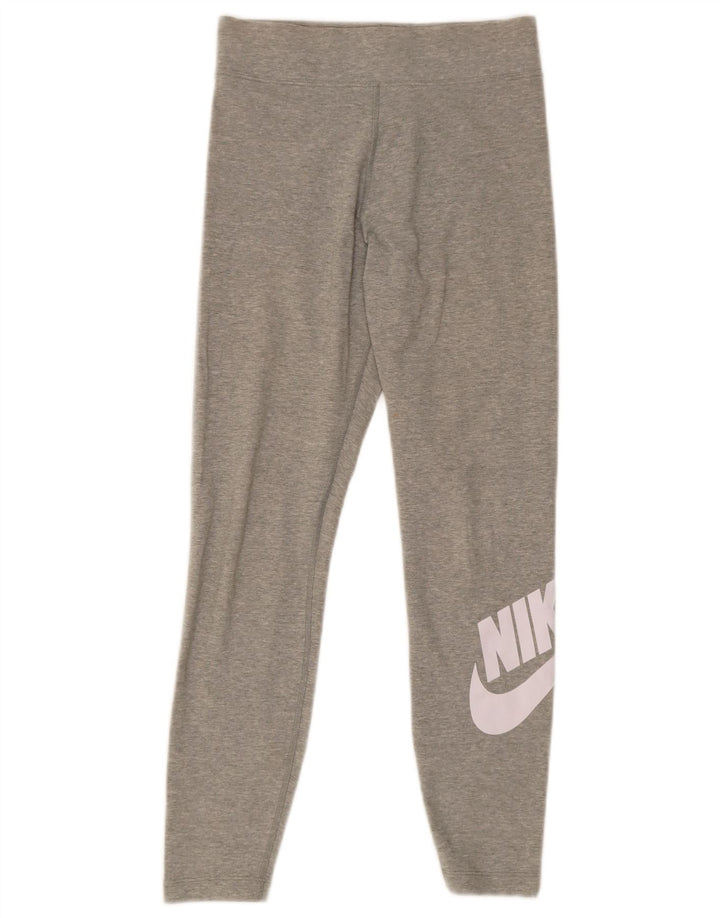 Nike Womens Graphic Leggings UK 10 Small Graue Baumwolle