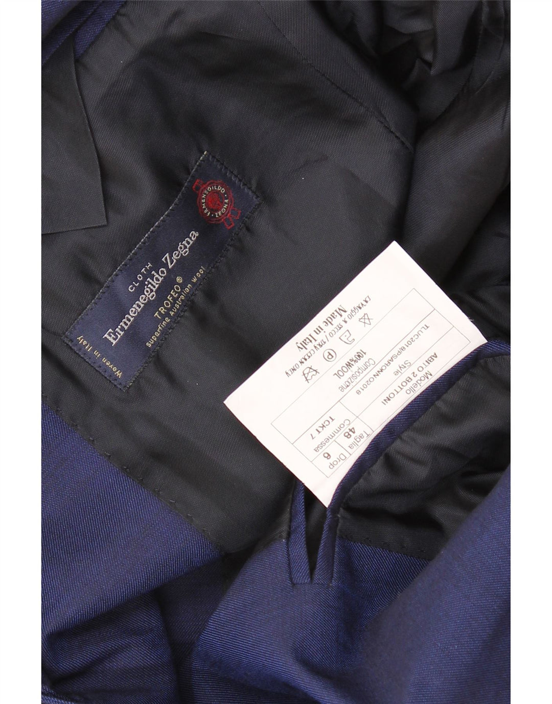 Ermenegildo Zegna Herren 2-teiliger Anzug IT 48 Mittel W28 L28 Marineblau Klassisch