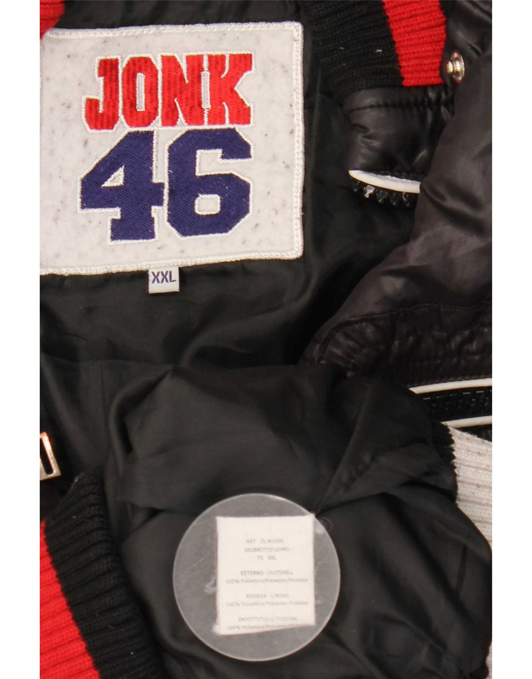 Jonk 46 Wattierte Herrenjacke UK 44 2XL Schwarzes Colourblock-Polyester