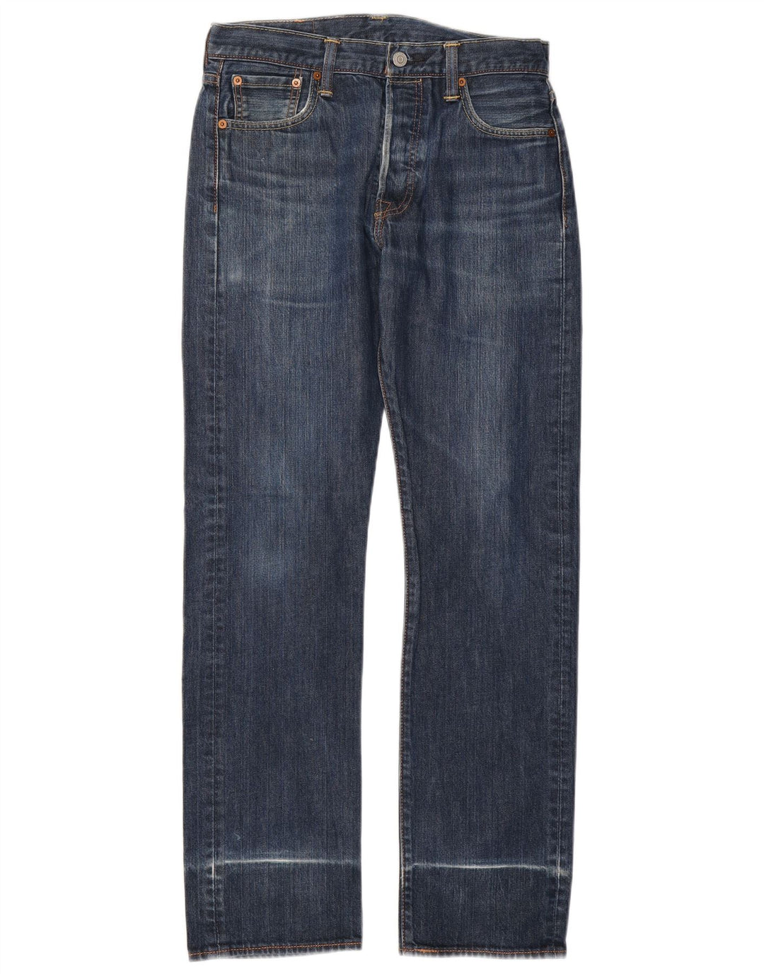 LEVI'S Herren 501 Straight Jeans W30 L32 Marineblau Baumwolle