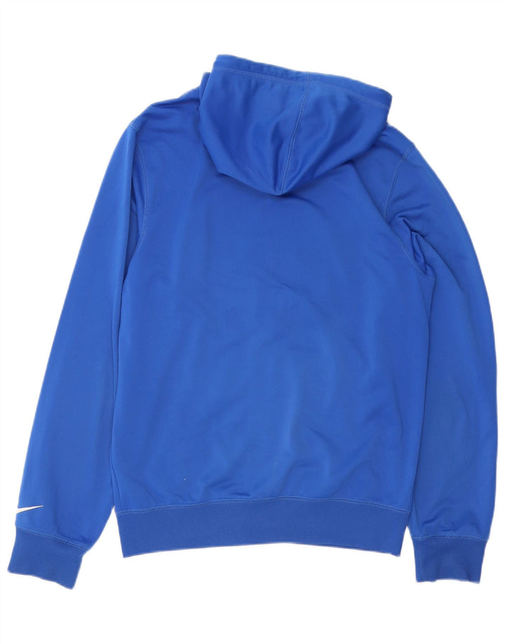 Nike Herren-Kapuzenpullover mit grafischem Reißverschluss, klein, blau, Polyester