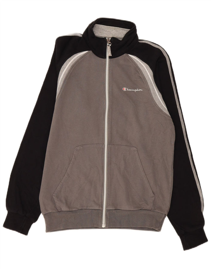Champion Herren-Trainingsanzug-Oberjacke, Mittelgrau, Farbblock