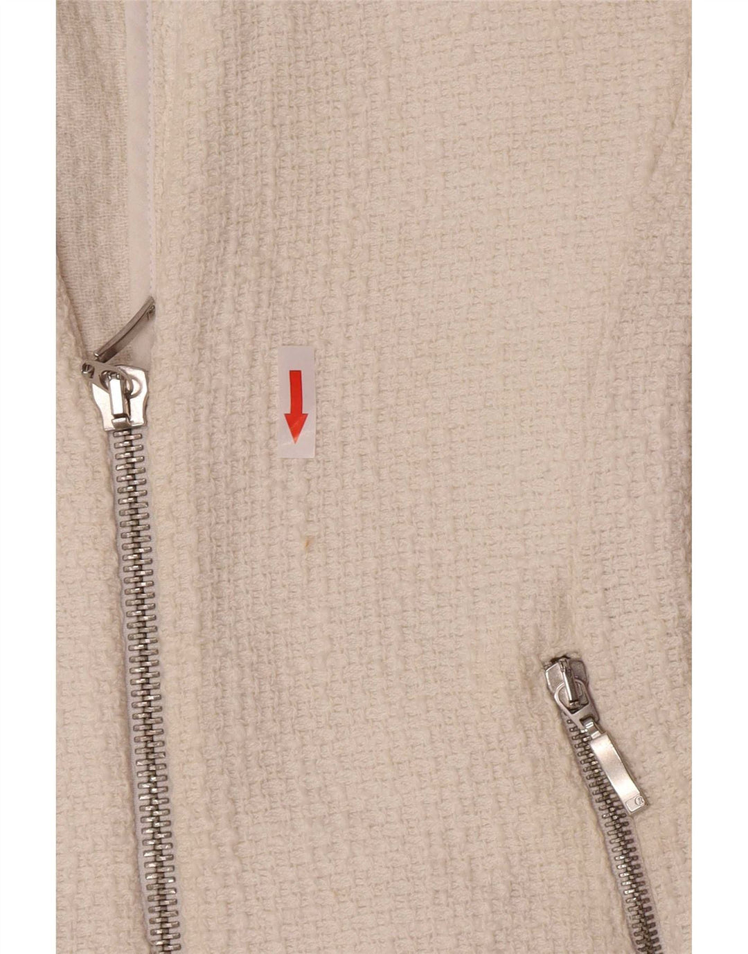 Zara Damen Crop Blazer Jacke UK 8 Small Weiße Baumwolle