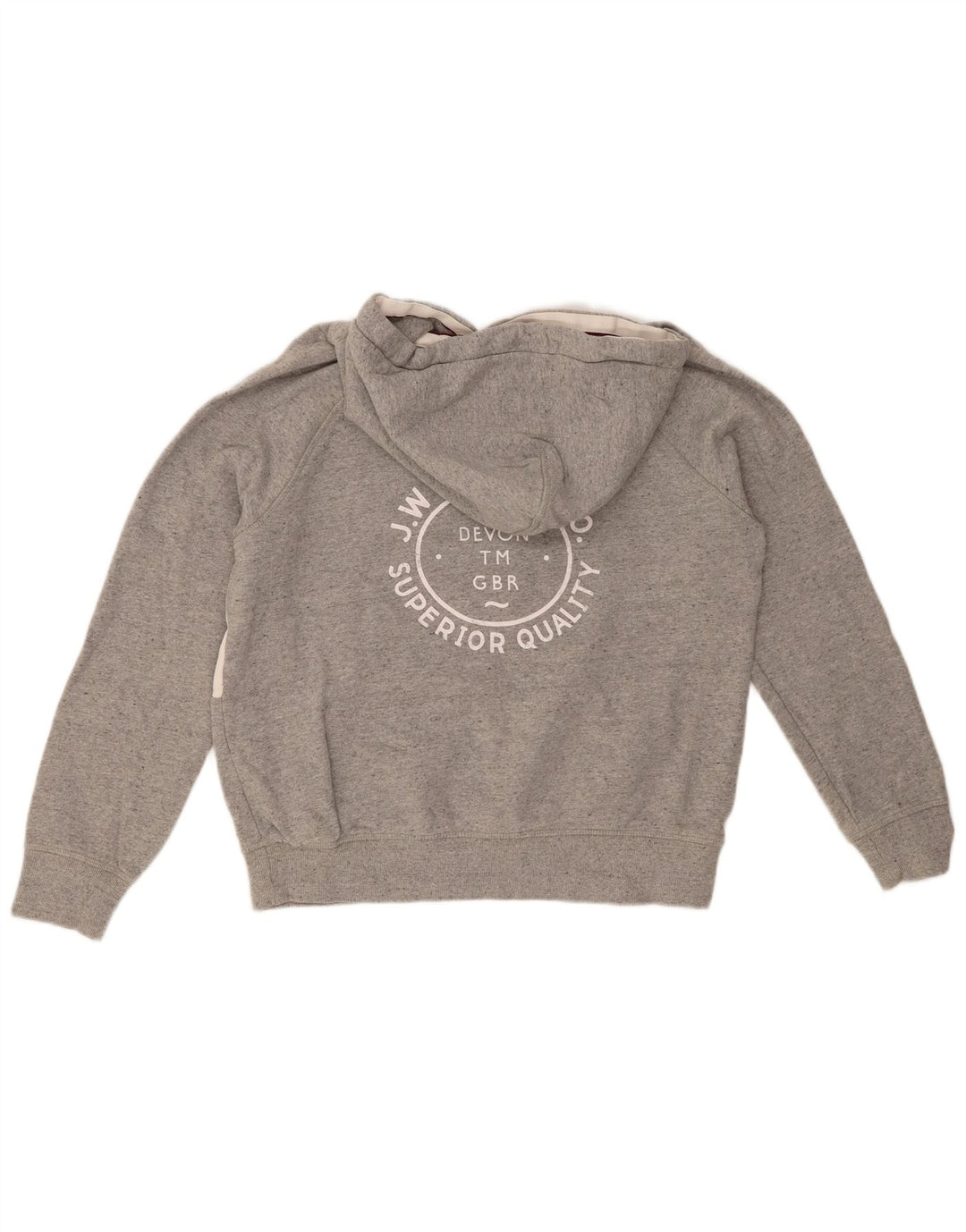 JACK WILLS Damen-Kapuzenpullover mit Grafik, UK 12, Mittelgrau, Farbblock