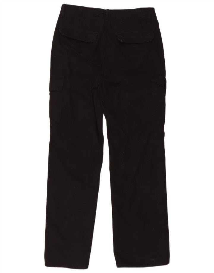 Gerade Cargohose für Damen von Zara, EU 40, mittelgroß, W30, L33, schwarze Baumwolle