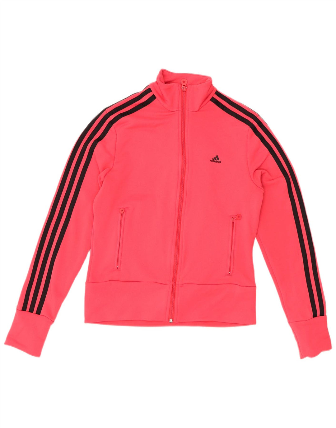 ADIDAS Damen Trainingsanzug Top Jacke UK 12 Mittelrosa Polyester