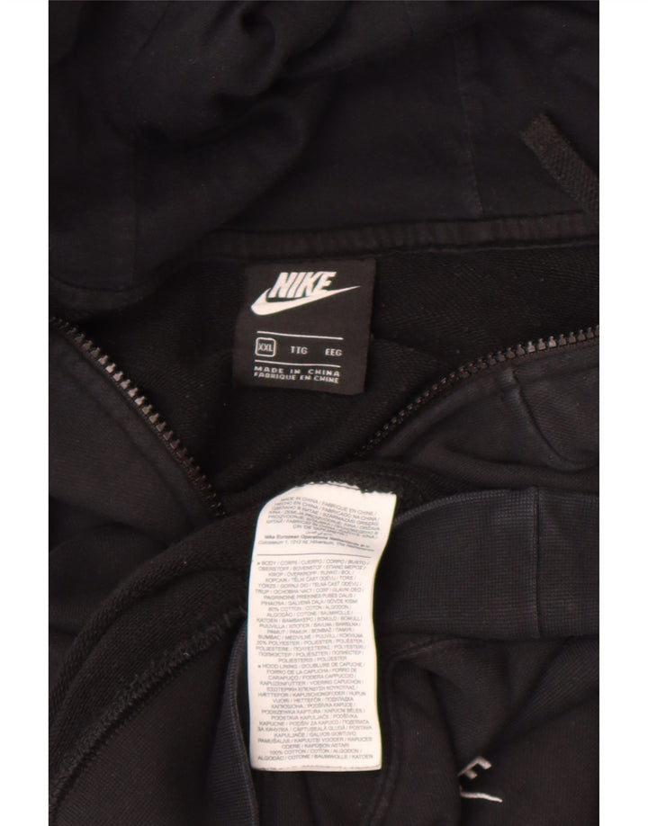 Nike Herren-Kapuzenpullover mit Reißverschluss, 2XL, schwarze Baumwolle