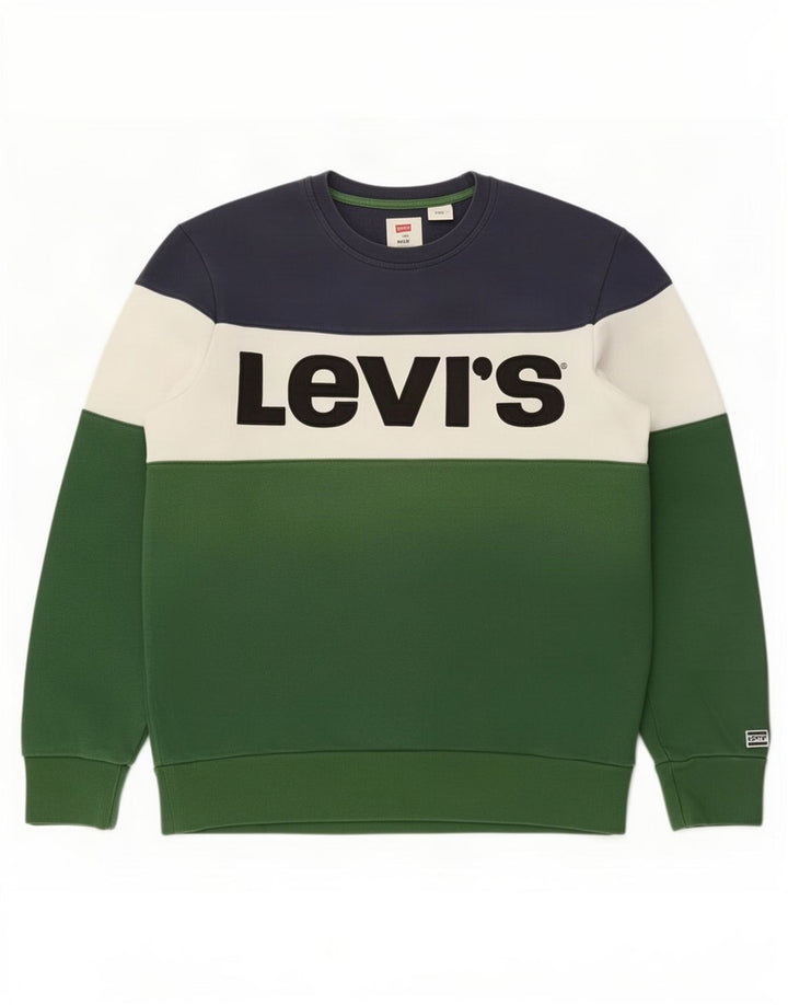 Levi's Herren-Sweatshirt, mittelgroß, mehrfarbig, Colourblock-Baumwolle