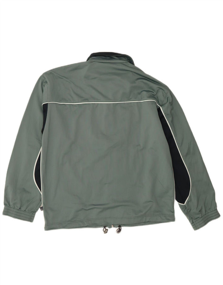 Diadora Herren-Trainingsanzug-Oberteiljacke IT 48 Mittelgrünes Colourblock-Polyester