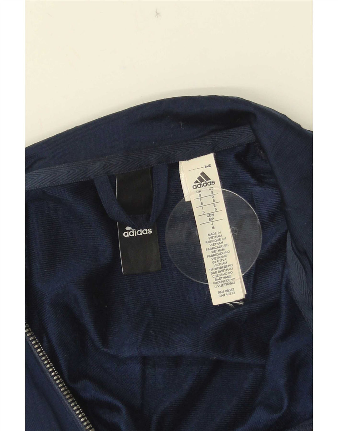 Adidas Herren-Trainingsanzug-Oberteil, Jacke, Größe S, Marineblau, Farbblock-Polyester