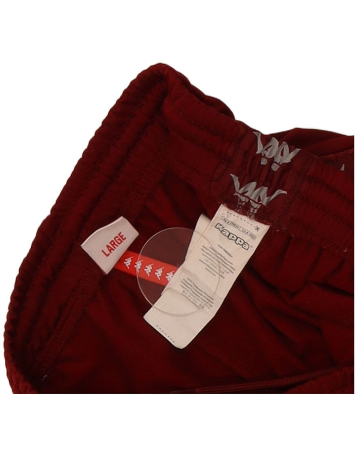 Kappa Herren-Trainingshose mit Grafik, groß, rotes Farbblock-Polyester